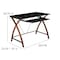 Flash Furniture Computer Desk; Black Glass Top, Pull-Out Tray NAN-JN-2824S-BK-GG - alternate 3